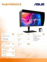 Monitor ASUS PA27UCX-K 4K ProArt HDR 27" Cali 5 ms 144 Hz Czarny 16:9 IPS