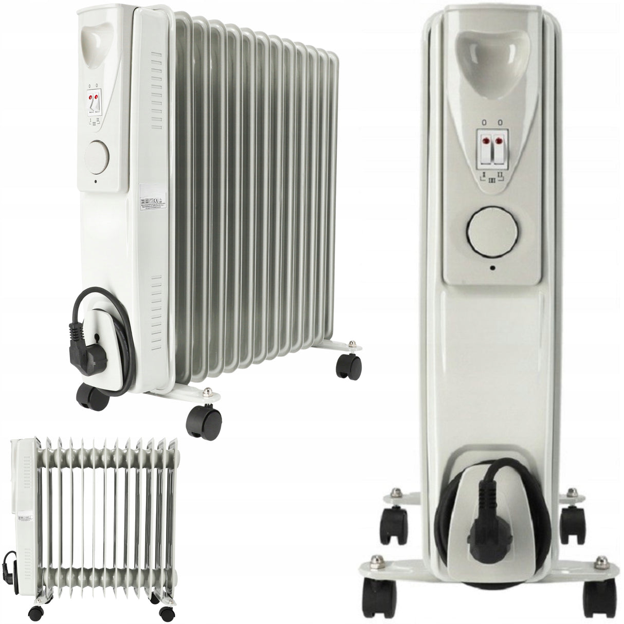 Grzejnik Elektryczny Żeberkowy Olejowy Olejak Termostat 2500W 13 Żeberek