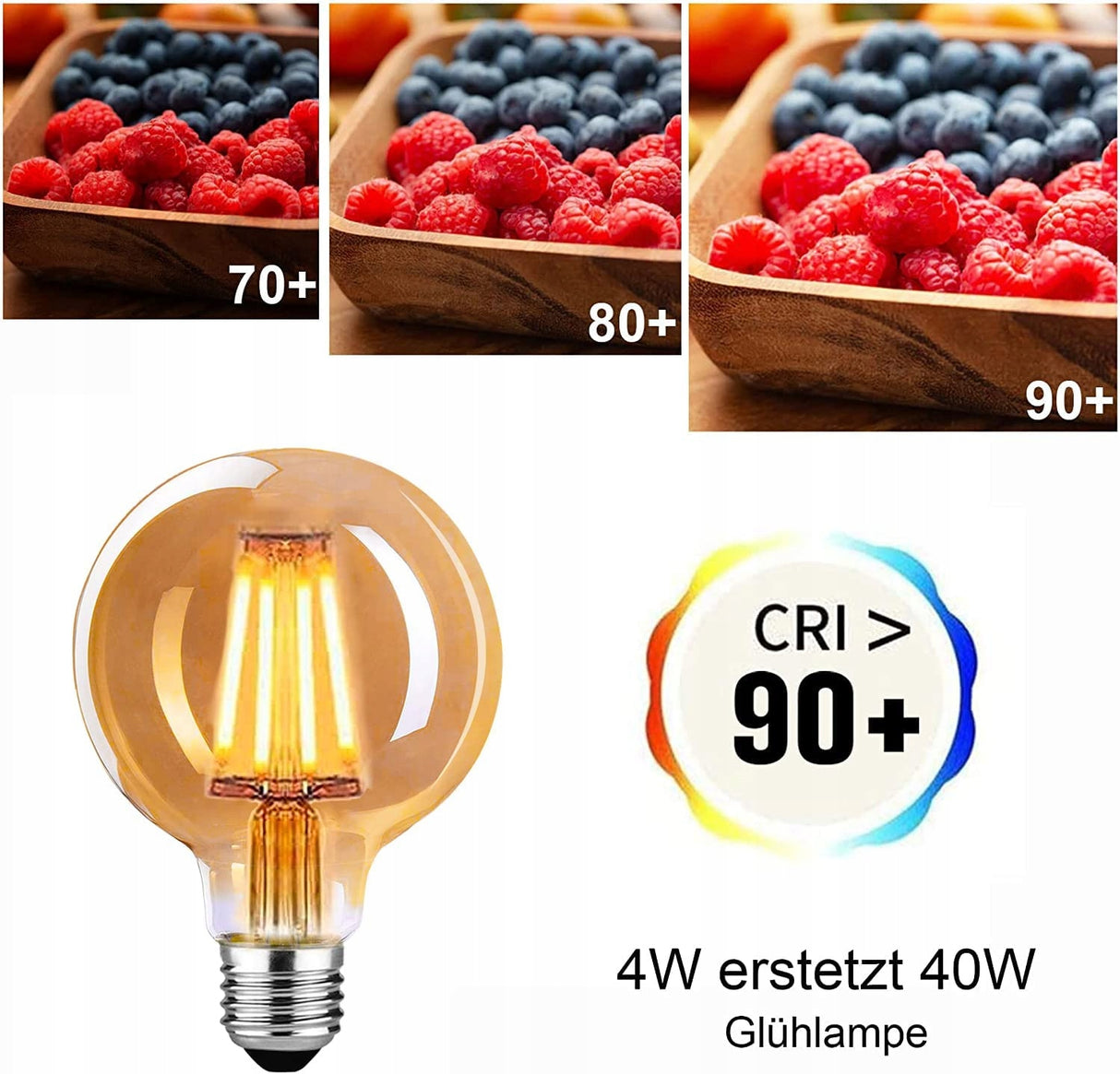6szt. ŻARÓWKA dekoracyjna OZDOBNA retro EDISON E27