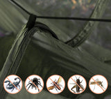 Hamak Turystyczny Dwuosobowy Z Moskitierą Biwak Survival Wytrzymały Mocny