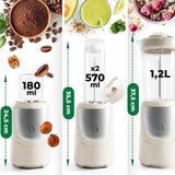 Smoothie Maker i Mikser Stojący z Efektem Cyklonowym Duży Zestaw 600 W