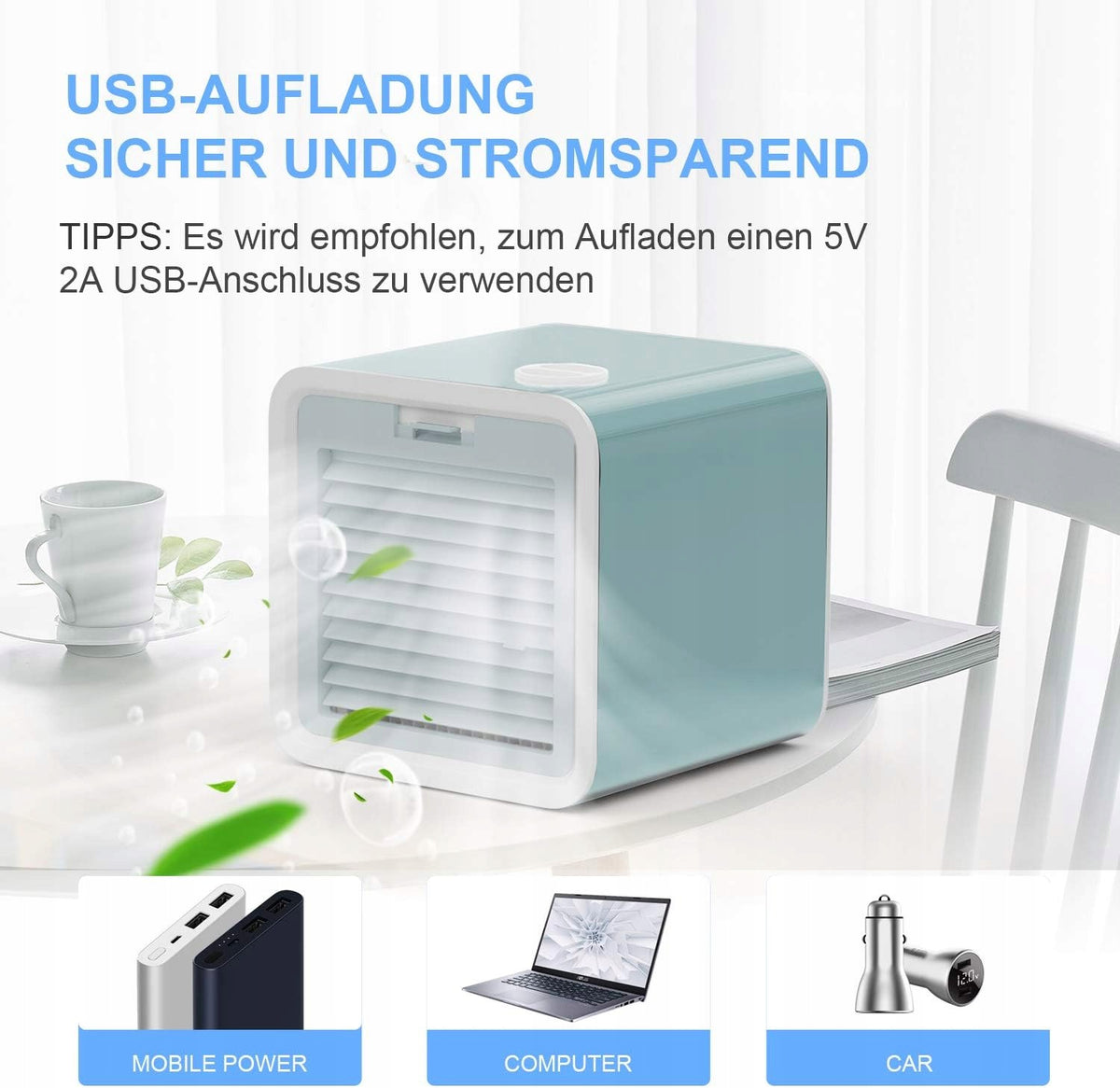 Wentylator Mini Klimatyzator Oczyszczacz VAZILLIO C11 10W 3w1 Pojemność 360