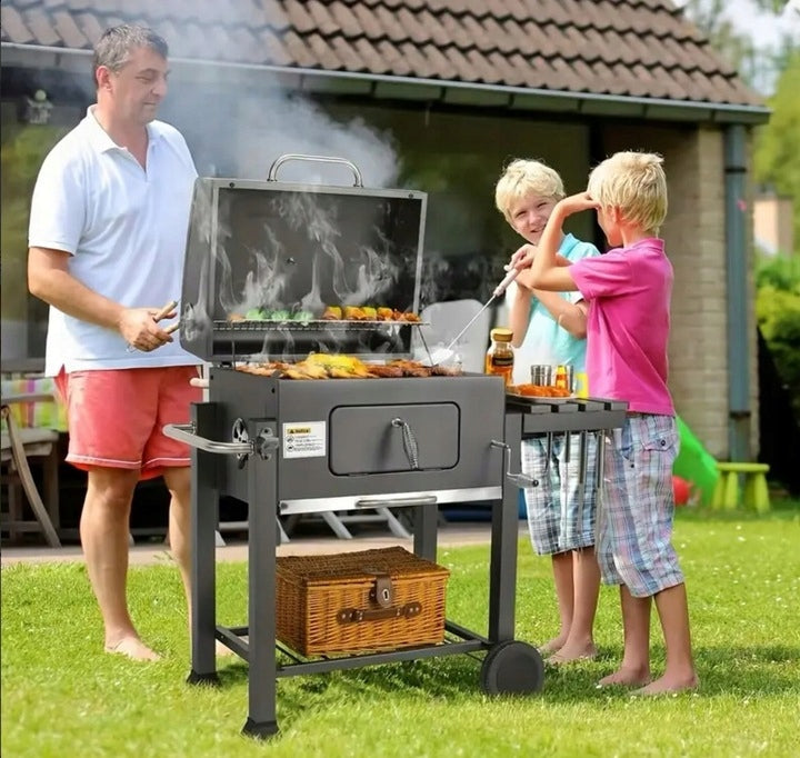 Grill Ogrodowy Węglowy Pokrywa Ruszt Popielnik Termometr Duży XXL + Gratis