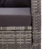 Sofa Ogrodowa Dwuosobowa z Poduszkami Szara Rattan PE 124x74x78 cm