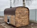 Sauna Ogrodowa z Piecem HARVIA PC90 Quadro 340 cm Szwedzkie Drewno Zestaw