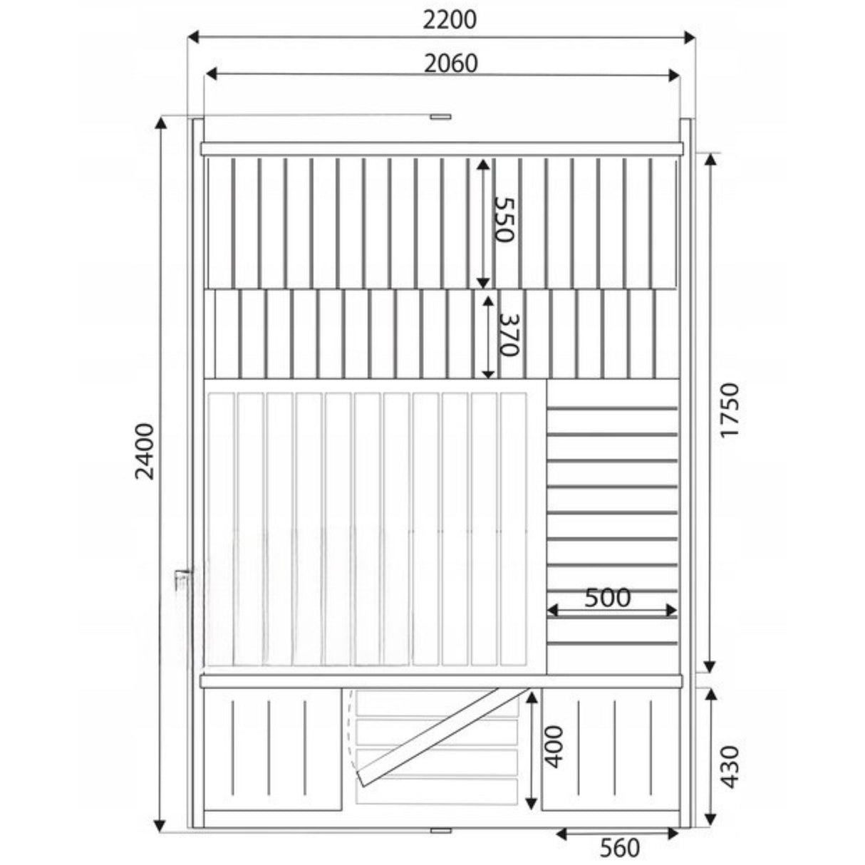 Sauna Ogrodowa Quadro 240 cm ZESTAW z Piecem HARVIA BC90 i Balią 120 cm