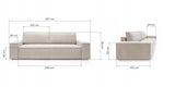 Sofa Rozkładana z Pojemnikiem na Pościel Sztruksowa Jasnobeżowa 257x102cm