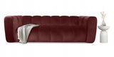 Sofa Trzyosobowa do Salonu Salonowa Boucle Obłe Kształy Burgund Welurowa