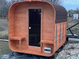 Sauna Ogrodowa Quadro 240 cm ZESTAW z Piecem na Drewno i Balią 120 cm