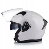 Kask Motocyklowy Otwarty Ochronny Blenda Przeciwsłoneczna Biały Rozmiar XS