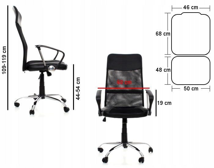 BIUROWY FOTEL OBROTOWY REGULOWANY KRZESŁO DO BIURA PRACY TILT ERGONOMICZNY