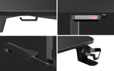 Biurko Elektryczne Regulowane Gamingowe Biurowe Panel LED Duże Czarne 140cm