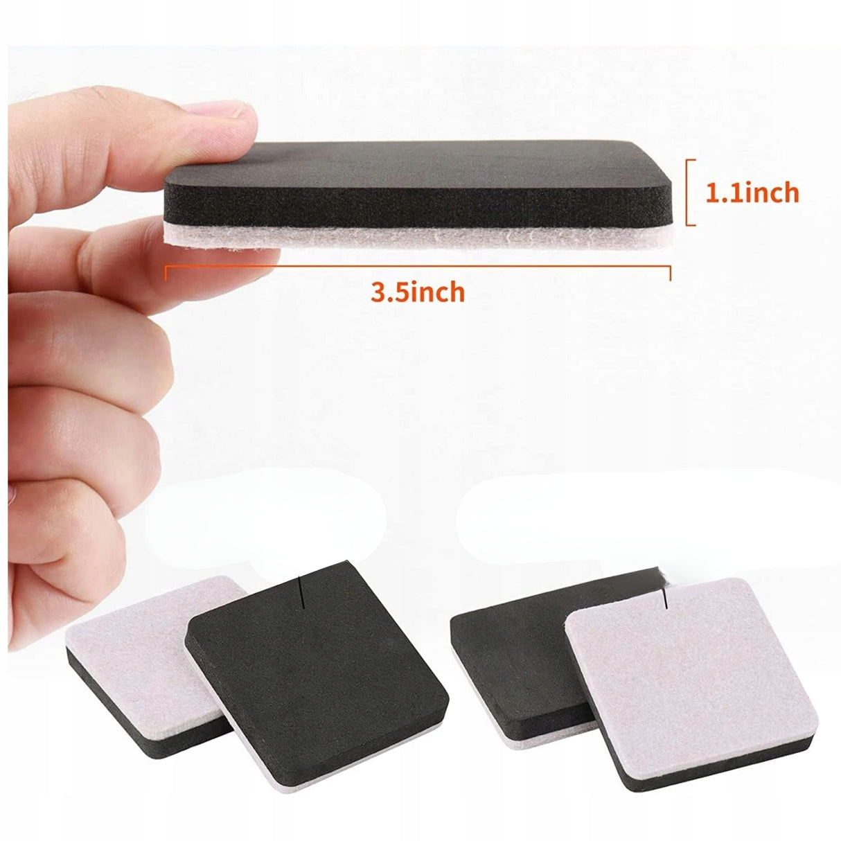 Filcowe Suwaki Meblowe do Przenoszenia Ciężkich Mebli 16 Sztuk 8,9 x 8,9 cm