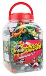 DUŻY ZESTAW FIGURKI DINOZAURY W POJEMNIKU 55 EL.