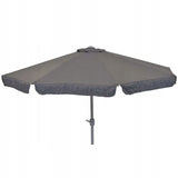 Parasol Ogrodowy 300 cm Szary na Korbkę Poliester (PES) Drążek Aluminiowy