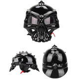 Kask Motocyklowy w Stylu Czaszki Unikalny Hełm Ochronny Pół Twarzy MAT M