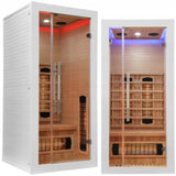 Sauna Jednoosobowa Infrared na 1 Osobę Domowe Spa Aurora Heat Biała