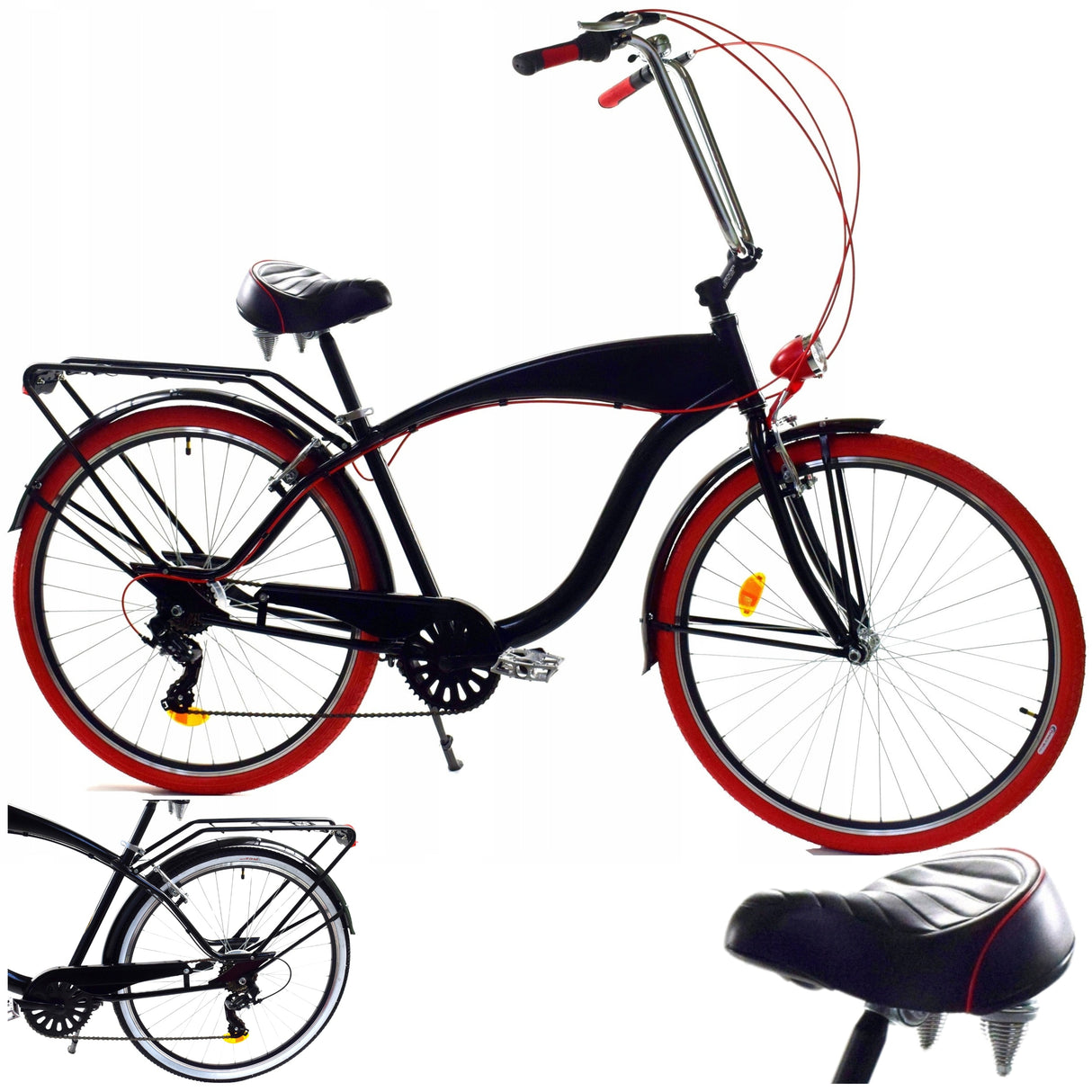 Rower Miejski Motorek Męski Rama 18" Cali Koło 28" Cali 7 Biegów WARIANTY