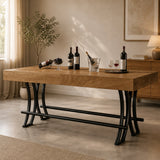Stół Kuchenny Industrialny LD0037 Brązowy 70x160x90 cm Prostokątny Trwały