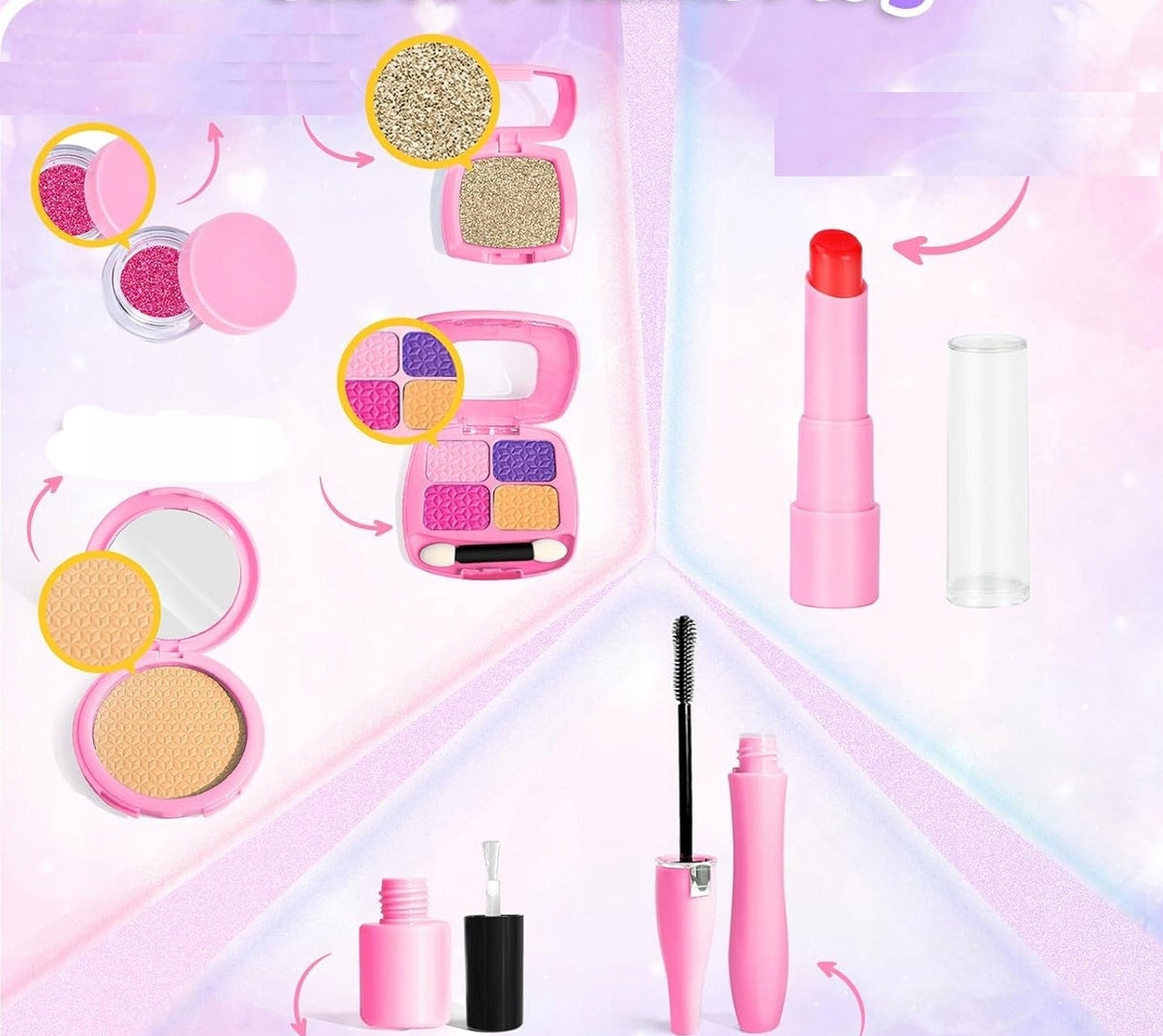 Kuferek do Kosmetyków do Makijażu Makeup Cienie na Prezent dla Dziewczynki