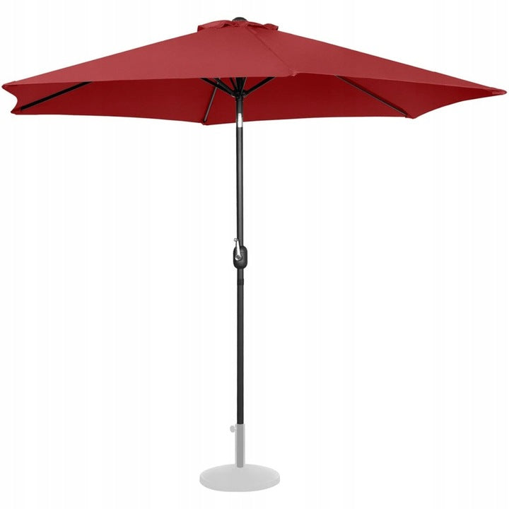 Duży Okrągły Parasol Ogrodowy Balkonowy Uchylny Z Korbką Śr.300Cm Bordowy