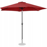 Duży Okrągły Parasol Ogrodowy Balkonowy Uchylny Z Korbką Śr.300Cm Bordowy