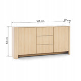 Komoda Dwudrzwiowa z Szufladami Zaokrąglona 168 cm Dąb Vicenza 168x39 cm