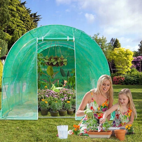 Tunel Foliowy [24 m²] 8x3m [STELAŻ + FOLIA] | ZIELONY
