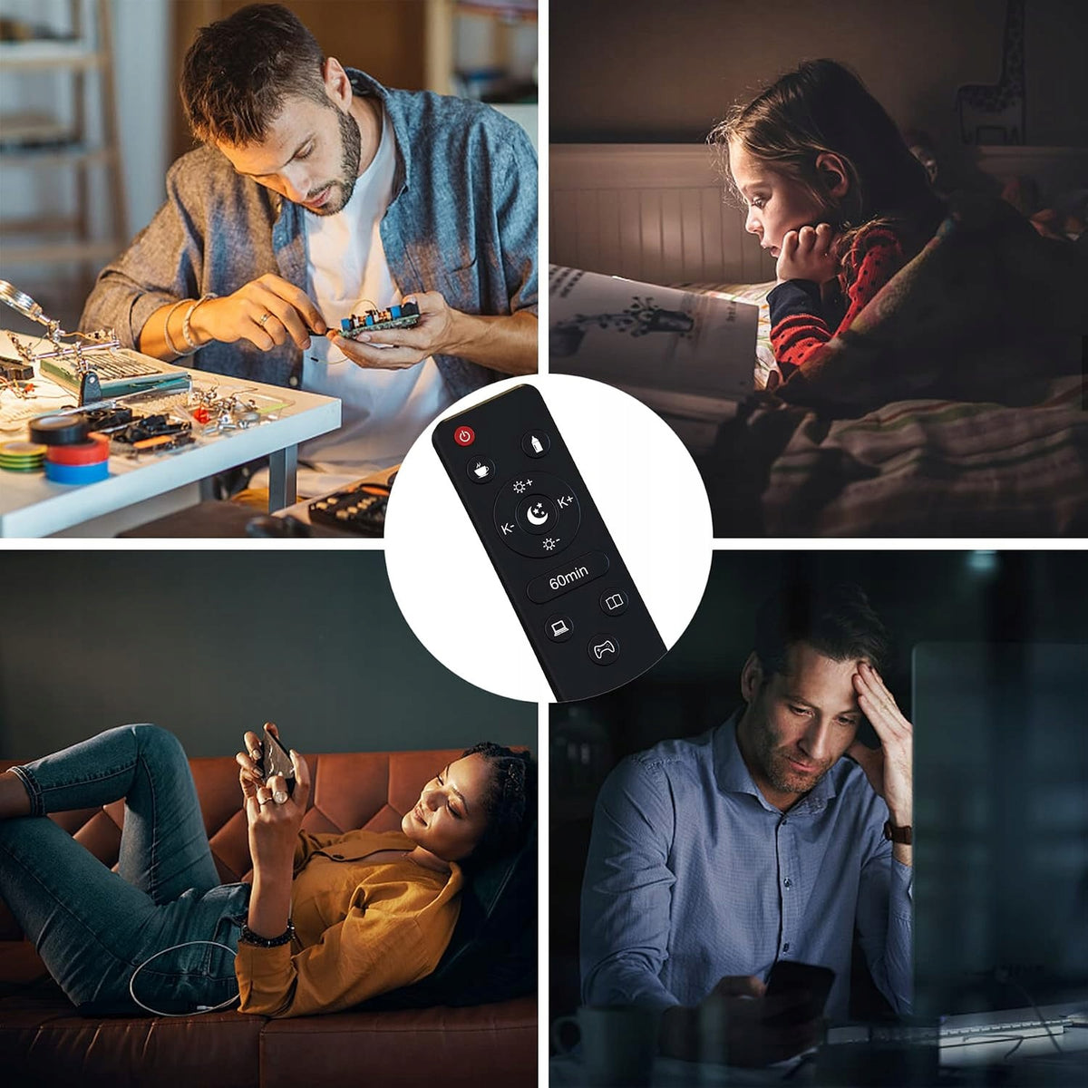 Lampa Podłogowa LED 3w1 Biurkowa Pilot Timer Wielofunkcyjna Panel Dotykowy
