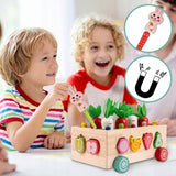 Układanka Drewniana Montessori Marchewki Wózek Złap Robaczka Sorter Klocków