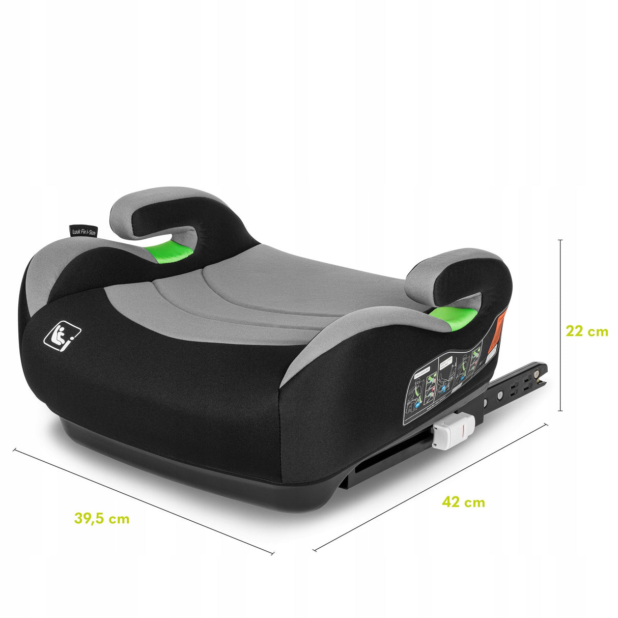 Fotelik Samochodowy Podstawka ISOFIX 125-150 cm i-Size Szary