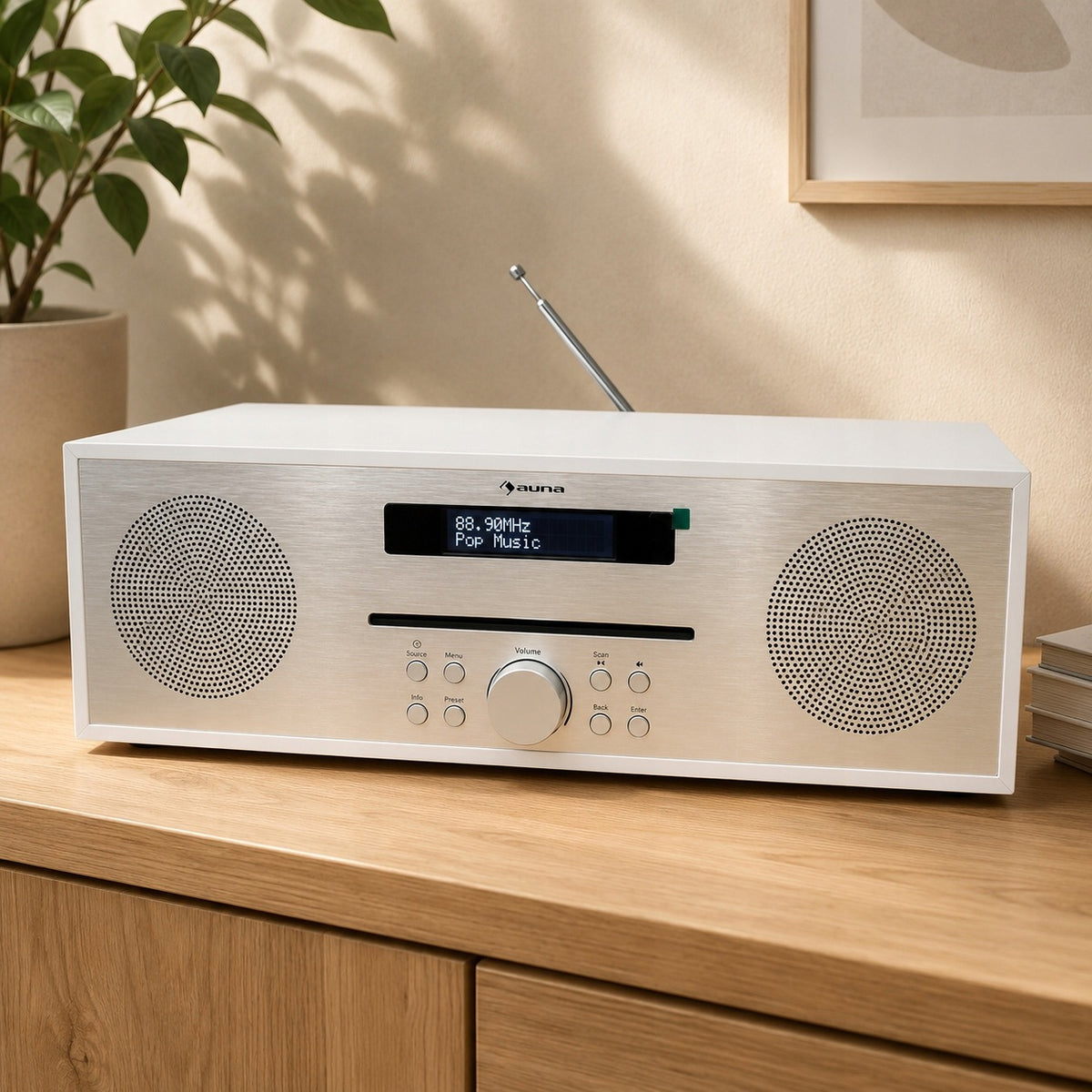 Radio Sieciowe FM CD/MP3 Bluetooth Super BASS Srebrne Star AUNA 10033126