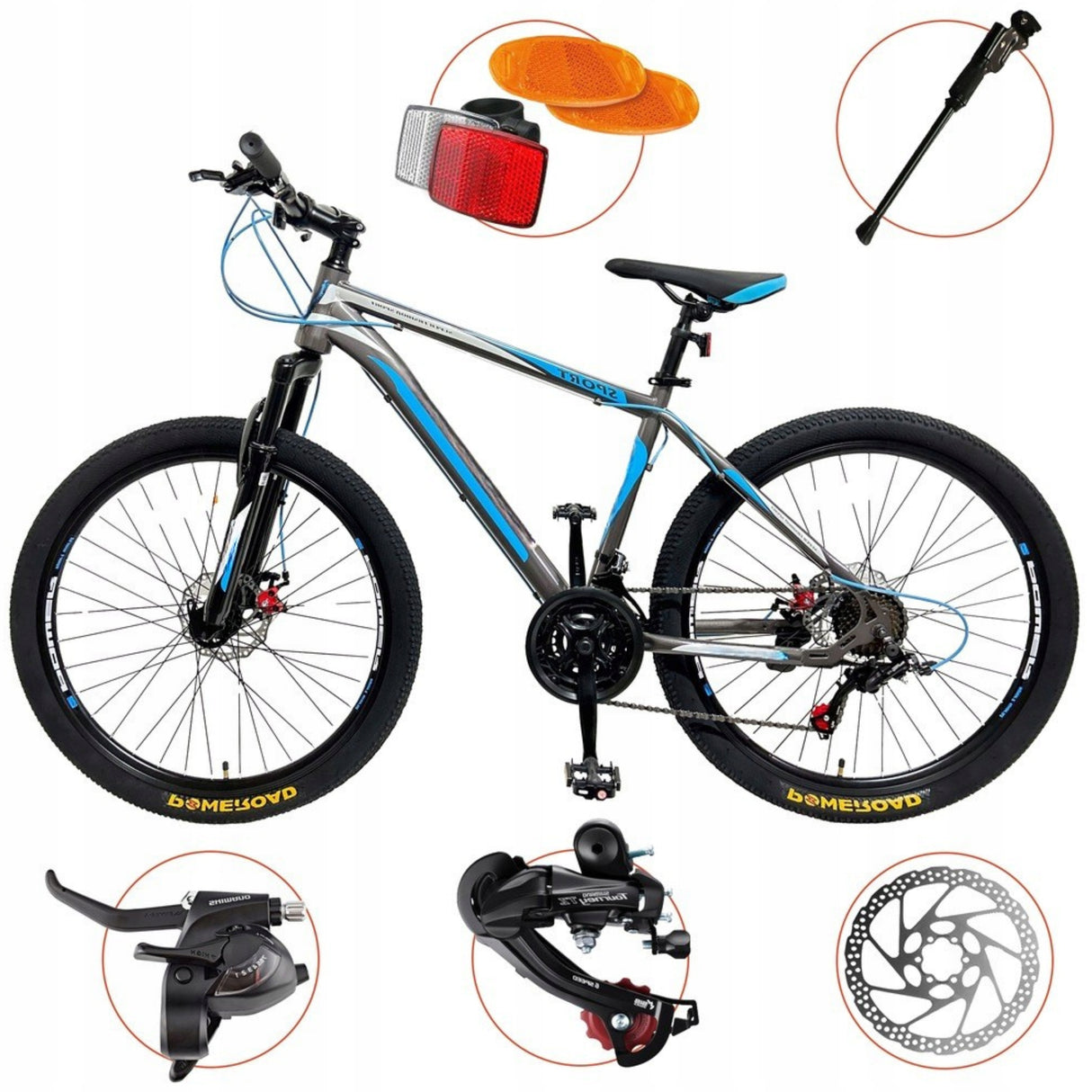 Rower Górski Shimano 21 Biegów 2xTarcze Rama 18,5" Cali BLUE Koło 26" Cali