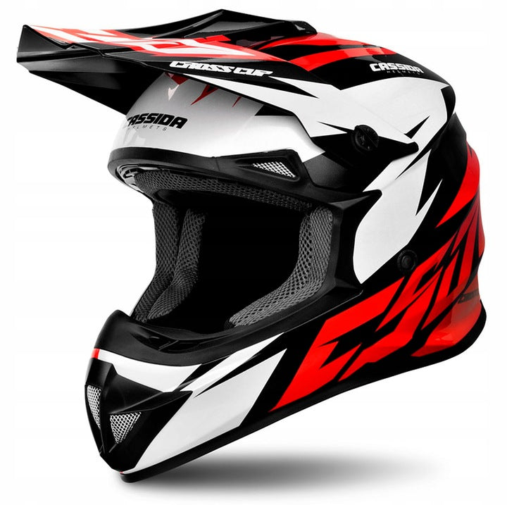 Kask Motocyklowy Cross Cup/Two + Gogle, Kominiarka, Czerwony XL
