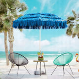 Parasol Plażowy Duży Ogrodowy Hawajski Łamany Taras Plaża 150 Cm Niebieski