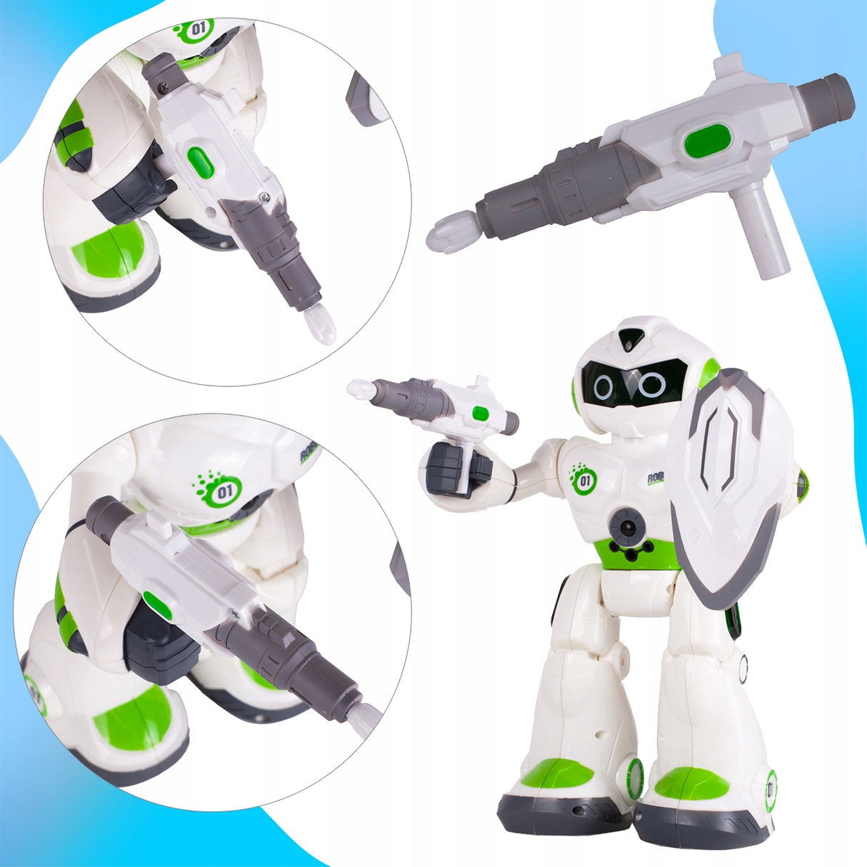 Robot Zdalnie Sterowany Duży Strzela Tańczy Jeździ na Pilota Interaktywny