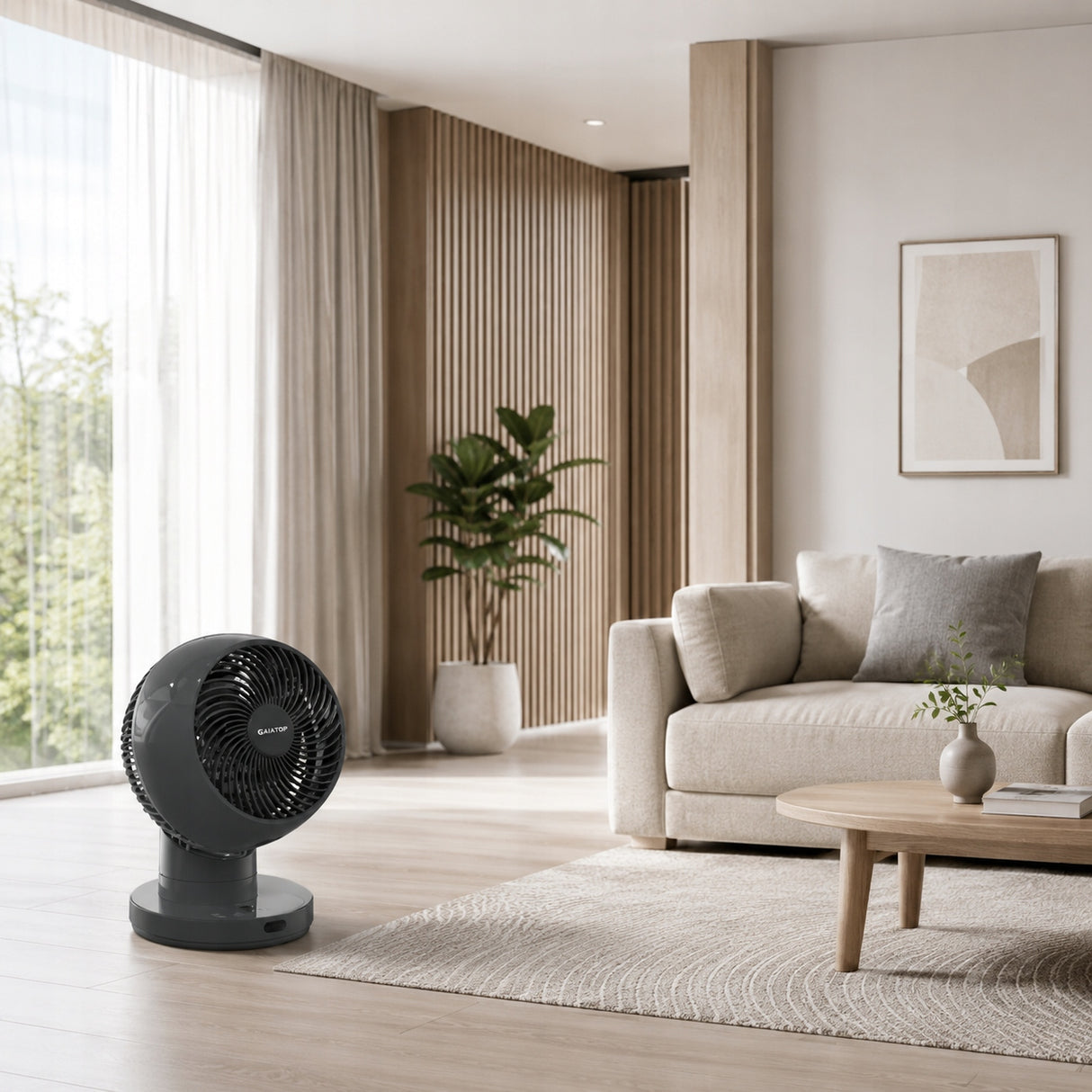 Wentylator Biurkowy Oscylacja 3D Chłodzenie Ultra Cichy Czarny MYCARBON