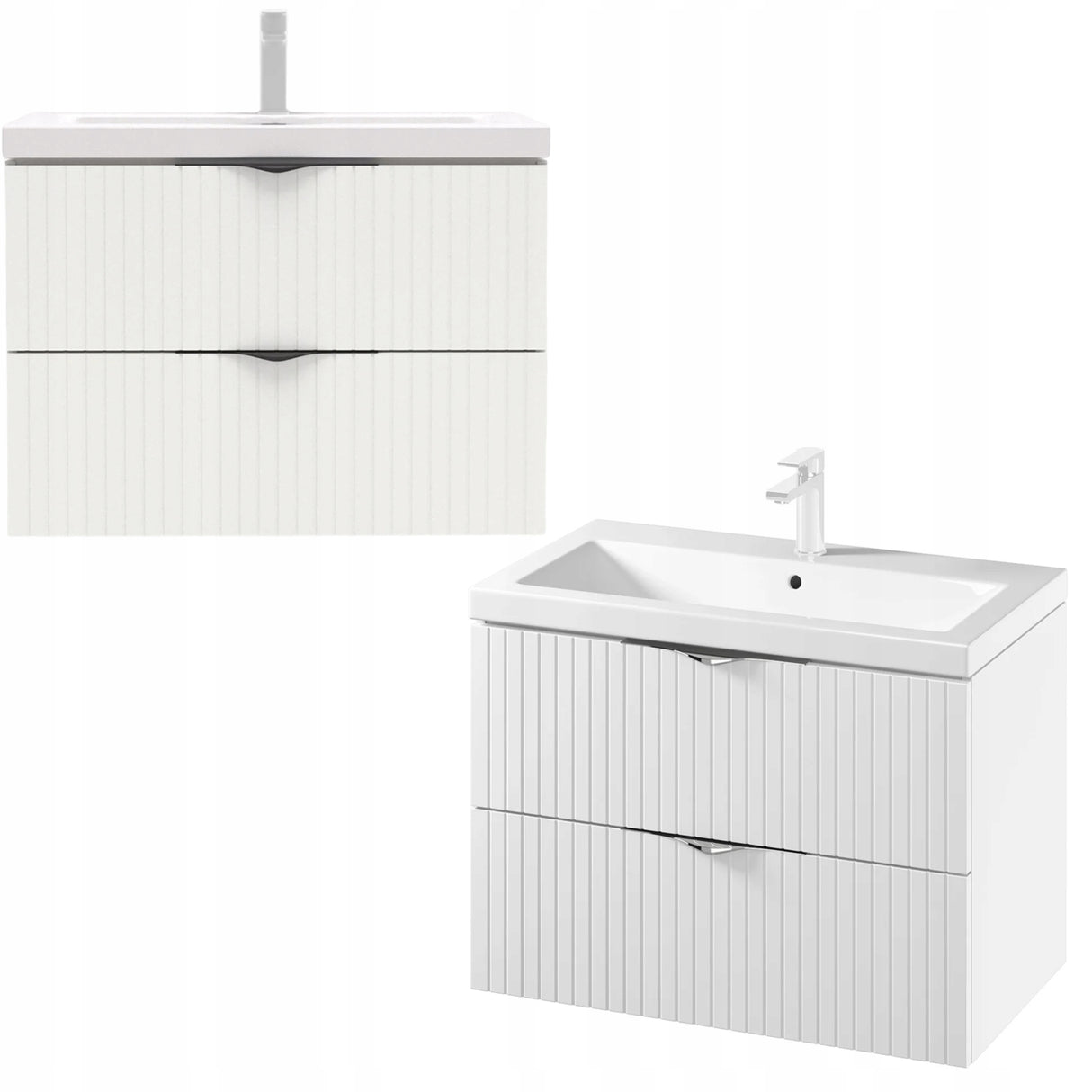 Zestaw Łazienkowy Szaflka Łazienkowa + Umywalka Komplet Biały 80 cm