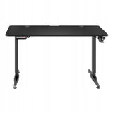 Biurko Elektryczne Regulowane Gamingowe Biurowe Panel LED Duże Czarne 140cm