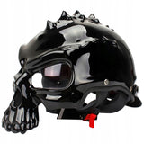 Kask Motocyklowy w Stylu Czaszki Unikalny Hełm Ochronny Pół Twarzy XL