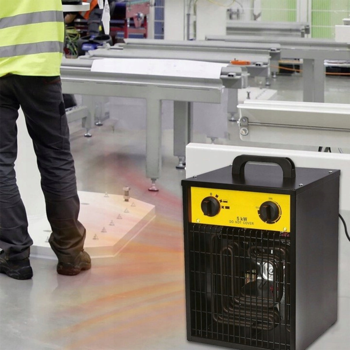 Nagrzewnica Grzejnik Farelka Dmuchawa Elektryczna 5kW na Siłę z Termostatem