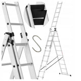 DRABINA ALUMINIOWA 3x10 na schody Udźwig do 150 kg + GRATIS POVES