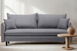 Sofa Rozkładana z Funkcją Spania i Pojemnikiem Ciemno-Szara 218 x 105 cm