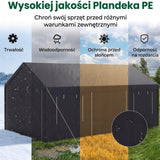 Garaż Namiotowy Magazynowy Wiklinowy Wiata Odporny na Zimę Samochodu 17m2