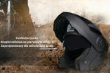 Kask Motocyklowy Szczękowy Czarny Wentylowany Podwójne Soczewki Rozmiar L