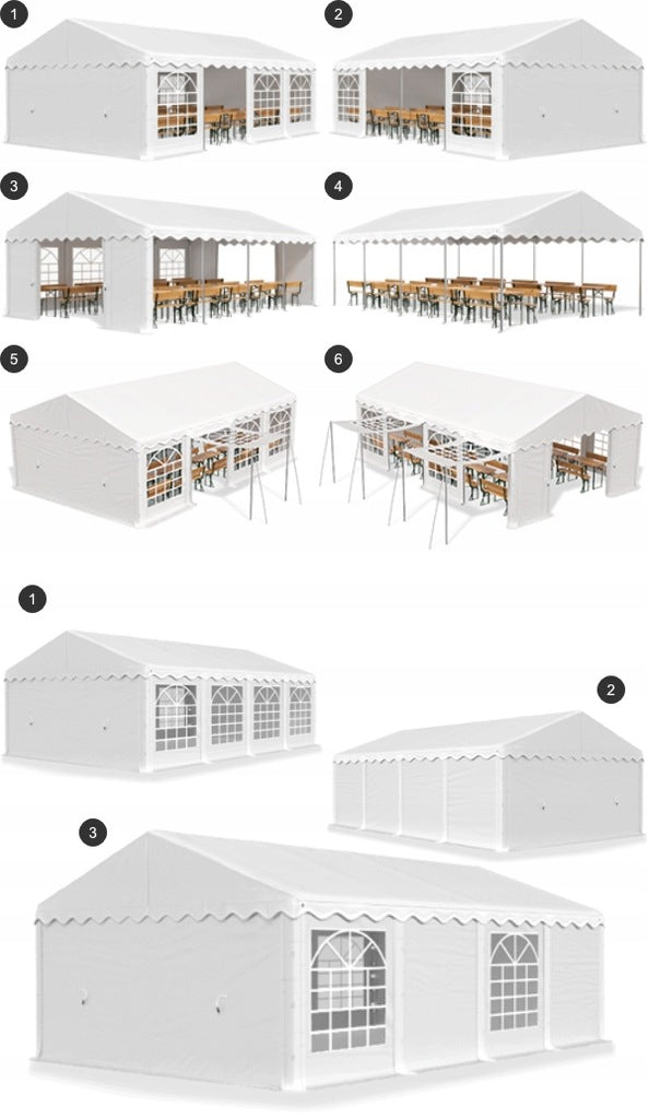 Namiot Ogrodowy Imprezowy Przemysłowy Magazynowy - LETNI SIWY POVES 3x6m