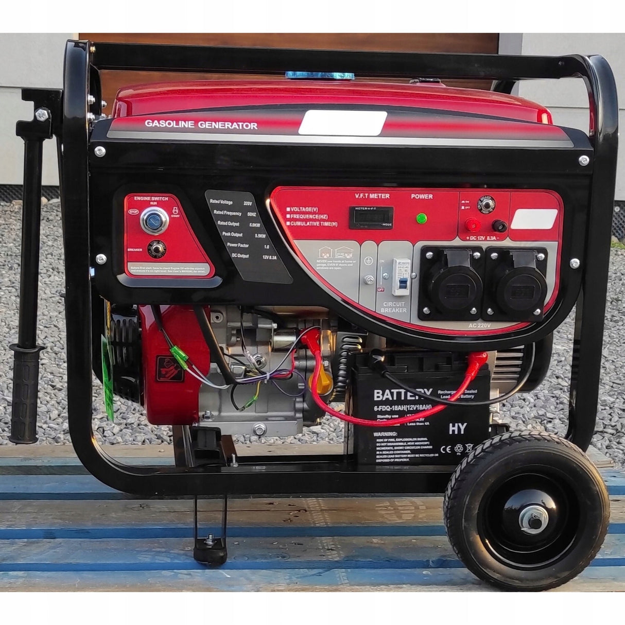 Agregat Generator Prądu Benzynowy Jednofazowy Przenośny 5500W 13KM AVR 25L