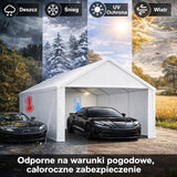 Namiot Garażowy Wodoszczelny Polietylenowy Odporny na Rozerwanie Biały 4x6m