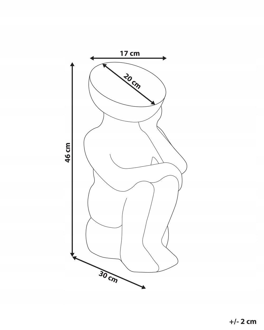 Figurka Ogrodowa Dekoracyjna do Ogrodu Wnętrza Ozdobna Ludzik Szary 5kg
