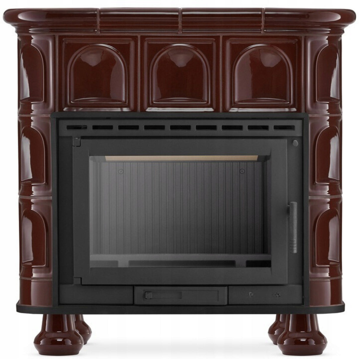 Piecyk Kominek Kaflowy Piec Koza Żeliwny BROWN 13kW Stalowy Ceramiczny
